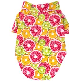 Hawaiian Camp Shirt (Color: Citrus Slice, size: 2X-Large)
